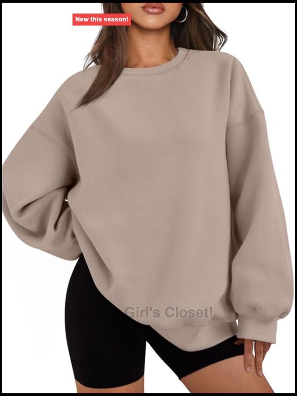 Oversized Crewneck Sweatshirt Long Sleeve Casual Lounge Pullover